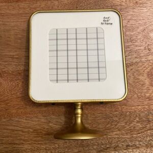 Hearth & Hand 4x4 Brass Pedestal Picture Frame Antique Finish